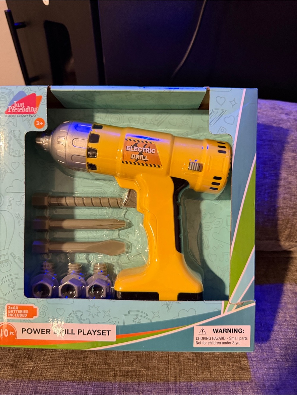 Kids Power Drill Playset‎ – Pretend Tool Set – 10 Piece Electric Drill Toy